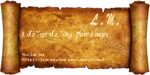 Légrády Mariann névjegykártya
